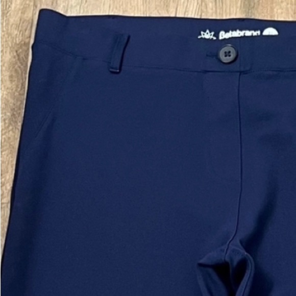 Betabrand Straight-Leg Classic Dress Pant Yoga Pants in Navy Blue - Picture 9 of 12